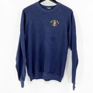 Navy Blue Public Safety Security Crewneck Sweatshirt Pullover Mens M